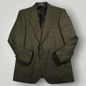 Madison Rhodes Blazer Sport Coat Mens 38R Vtg Tweed Wool Houndstooth Academia